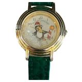 K - Image Watches Novelty Christmas Watches - Cartoon Dials, Green Croc Strap, Brown Strap