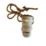 MB - 8 in Tall Ceramic Vase with Rope Handles - Rustic Decor Piece