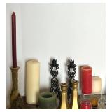 K - CBK LTD LLC Candle Lot - Assorted Candles & Ornate Holders