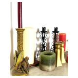 K - CBK LTD LLC Candle Lot - Assorted Candles & Ornate Holders
