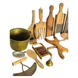 K - Vintage Kitchen Utensil Collection with 14 Inch Cutting Board Included