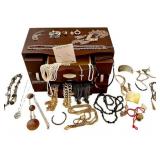 MB - Nine West Jewelry Box with Assorted Necklaces and Beads