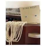 MB - Nine West Jewelry Box with Assorted Necklaces and Beads