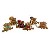K - Handpainted Bear Figurine Set - Halloween Harvest Theme