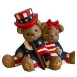 K - Handpainted Bear Figurine Set - Halloween Harvest Theme