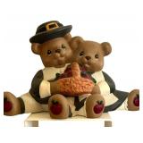 K - Handpainted Bear Figurine Set - Halloween Harvest Theme
