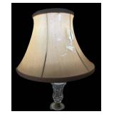 LL - Crystal Glass Accent Table Lamps (Lot of 2) - 17-Inch Tall with Beaded Stems