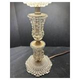 LL - Crystal Glass Accent Table Lamps (Lot of 2) - 17-Inch Tall with Beaded Stems