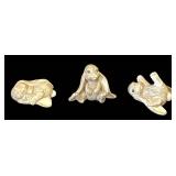 LL - Adorable 4-Inch Bunny Figurines (Lot of 3)