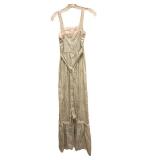 LL - Vintage Damask Sundress with Lace Trim - No Size Tag