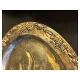 LL - Silver Plated 16 Inch Oval Platter with 3 Lidded Tureens & Casserole Holder