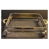 LL - Silver Plated 16 Inch Oval Platter with 3 Lidded Tureens & Casserole Holder