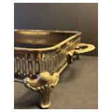 LL - Silver Plated 16 Inch Oval Platter with 3 Lidded Tureens & Casserole Holder
