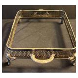 LL - Silver Plated 16 Inch Oval Platter with 3 Lidded Tureens & Casserole Holder