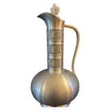 LL - Vintage Selandia Norway Pewter Decanter - 9-Inch Tall Leaf Finial