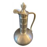 LL - Vintage Selandia Norway Pewter Decanter - 9-Inch Tall Leaf Finial