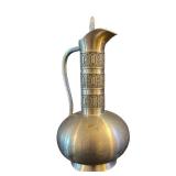LL - Vintage Selandia Norway Pewter Decanter - 9-Inch Tall Leaf Finial