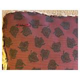 LL - Vintage Upholstered Stool with Rope Fringe - Damask Pattern, Metal Base