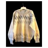 LL - Eider Knit 100% Wool Made in Scotland Diamond Argyle Pattern Sweater XL