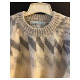 LL - Eider Knit 100% Wool Made in Scotland Diamond Argyle Pattern Sweater XL