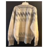 LL - Eider Knit 100% Wool Made in Scotland Diamond Argyle Pattern Sweater XL
