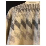 LL - Eider Knit 100% Wool Made in Scotland Diamond Argyle Pattern Sweater XL