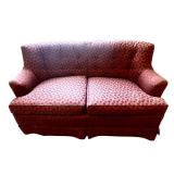 LLB - Vintage Pink Leopard Print Upholstered Loveseat,