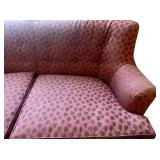 LLB - Vintage Pink Leopard Print Upholstered Loveseat,