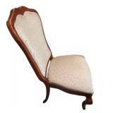 LLS - Vintage French Provincial Carved Wood Chair with Sage Damask Upholstery