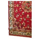LLS - Vintage Red Oriental Rug 70 x 50 Inches with Central Medallion & Floral Border