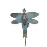 G - Outdoor Metal Garden Sculpture Set - 24-Inch Dog Figure & Butterfly Stakes (Lot of 3)