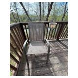 Deck - Round Glass-Top Patio Table with Two Mesh Chair