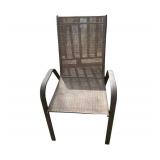 Deck - Round Glass-Top Patio Table with Two Mesh Chair