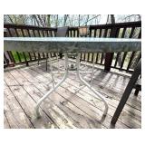Deck - Round Glass-Top Patio Table with Two Mesh Chair