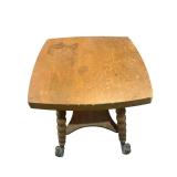 LLS - Antique Claw-Foot Table on Ball-Turned Legs with Square Top