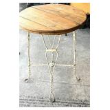 G - Vintage Oval Table with Wrought Iron Base
