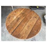 G - Vintage Oval Table with Wrought Iron Base