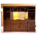 LL- Vintage Bar Cabinet with Mirror, Glassware Rack