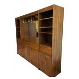 LL- Vintage Bar Cabinet with Mirror, Glassware Rack