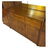 LL- Vintage Bar Cabinet with Mirror, Glassware Rack