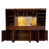 LL- Vintage Bar Cabinet with Mirror, Glassware Rack