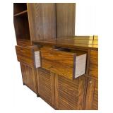 LL- Vintage Bar Cabinet with Mirror, Glassware Rack