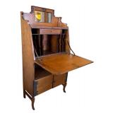 LR- Antique Victorian Era Slat Front Secretary Desk