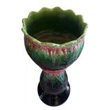 MB - Vintage Majolica Jardinière - Tall Vintage Glazed Planter