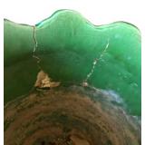 MB - Vintage Majolica Jardinière - Tall Vintage Glazed Planter