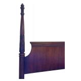 MB - Dark Wood Queen Headboard with Carved Posts