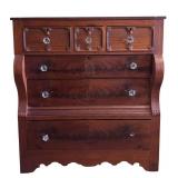 MB - Antique Mahogany American Empire Style Chest of Drawers