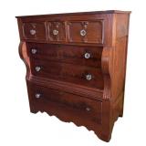 MB - Antique Mahogany American Empire Style Chest of Drawers