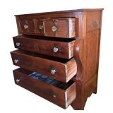 MB - Antique Mahogany American Empire Style Chest of Drawers