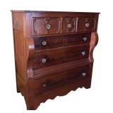 MB - Antique Mahogany American Empire Style Chest of Drawers